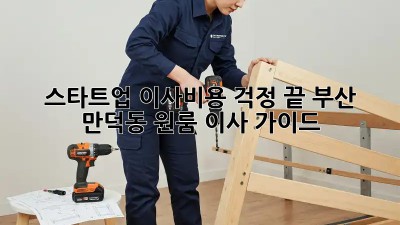 스타트업, 이사비용 걱정 끝! 부산 만덕동 원룸 이사 가이드